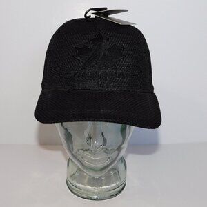 GERTEX Hockey Canada Black Fitted Hat Cap M / L Completely Black New w Tag
